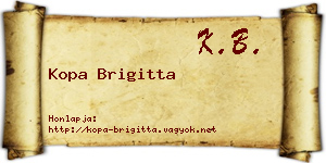 Kopa Brigitta névjegykártya